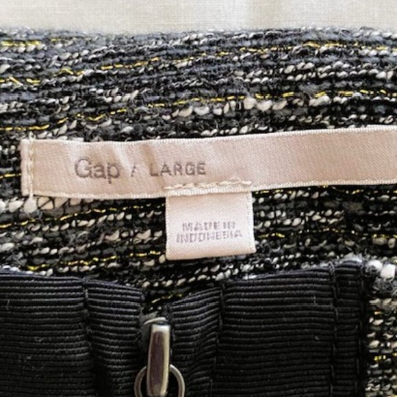 Gap Ladies Jacket size L Black Gray with White Lined Zipper closure 2 pockets - Picture 3 of 13